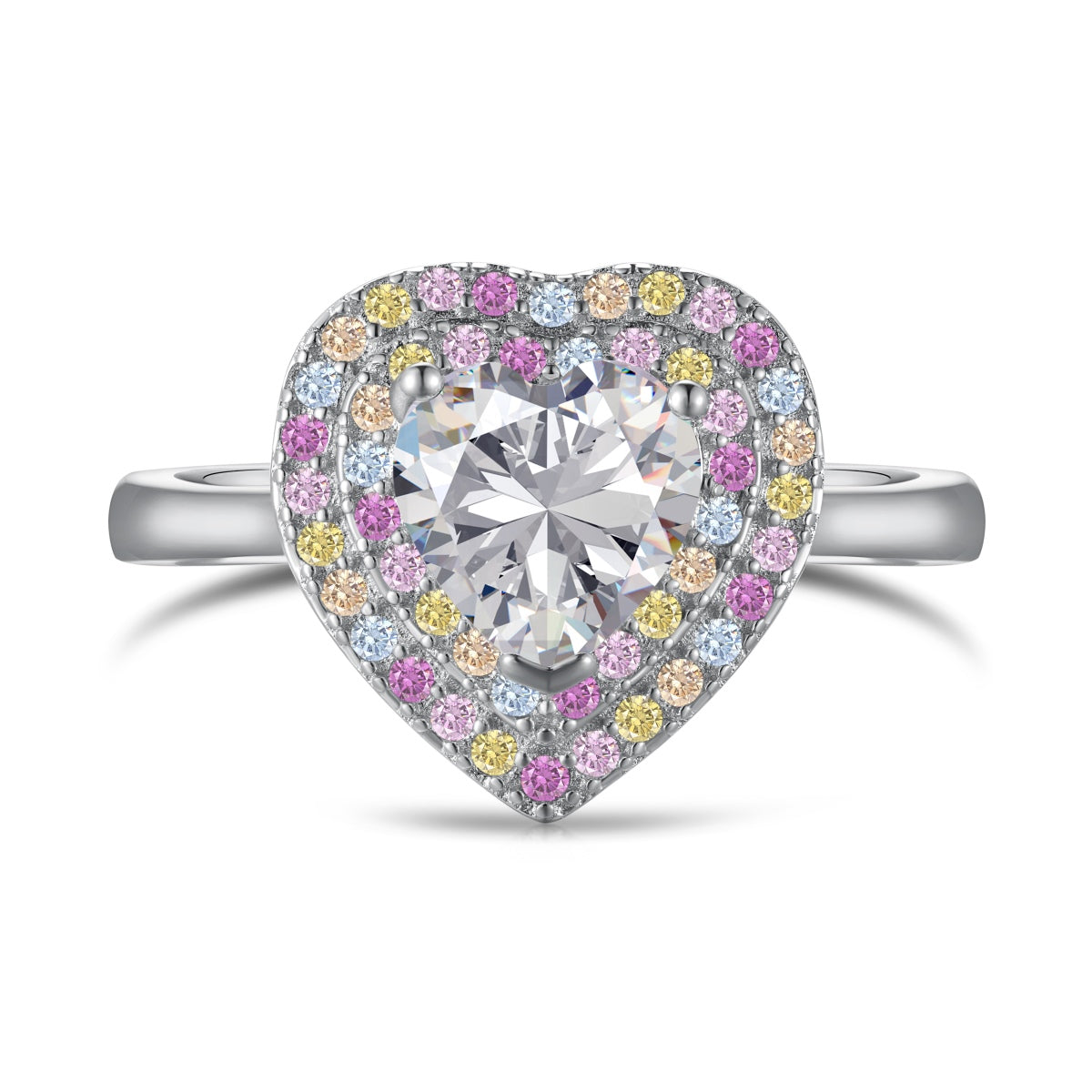 [Glimmer Jewelry]可憐で華やかなハート型ウェディングリング