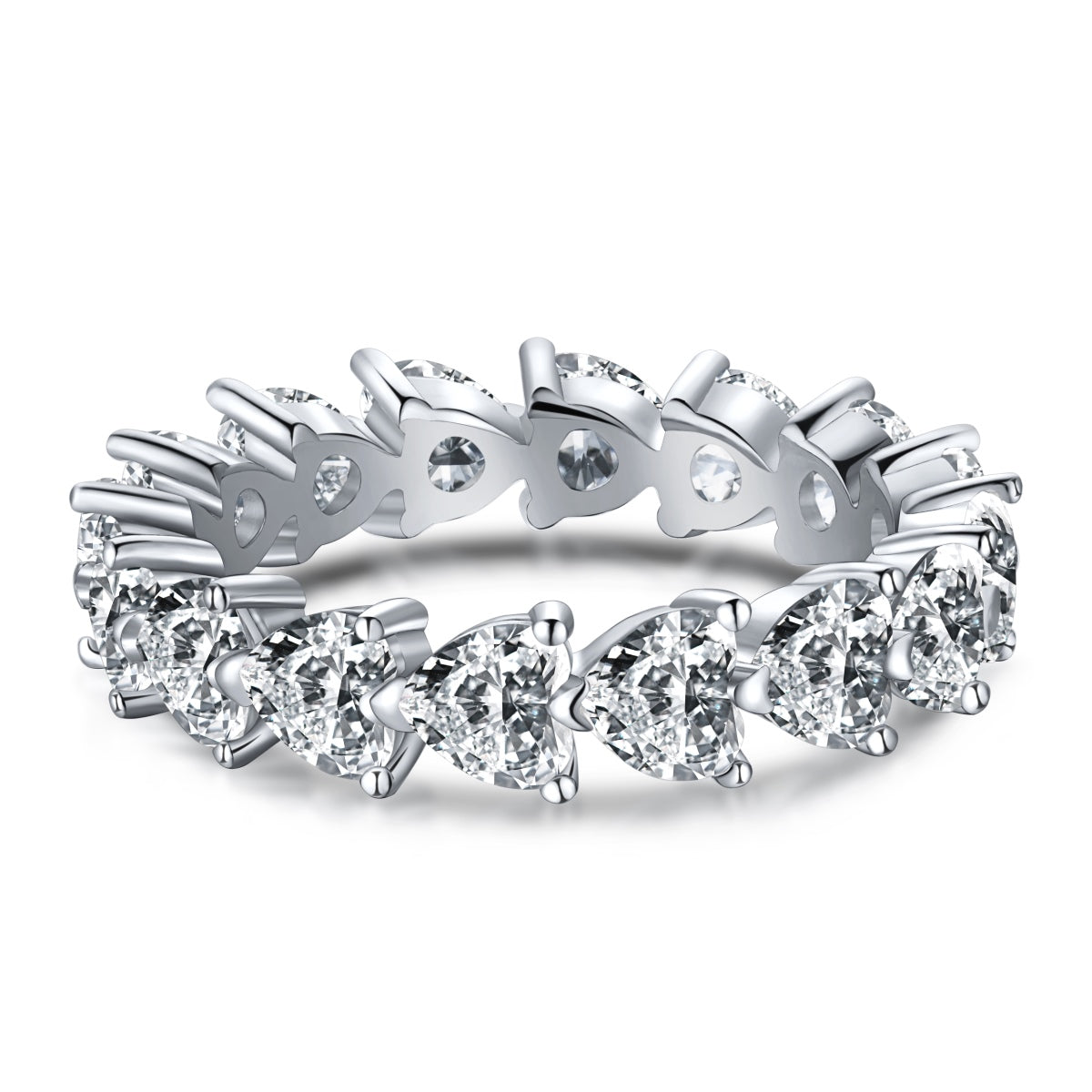 [Glimmer Jewelry]0.25カラット ラディアントロマンス ハートカット恋人指輪