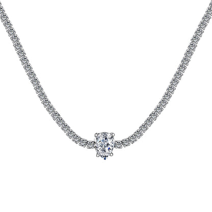 [Glimmer Jewelry]1.0カラット ユニーク ペアカット テニスネックレス