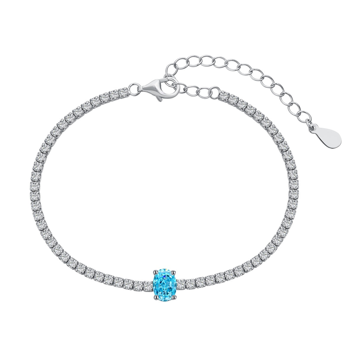 [Glimmer Jewelry]0.75カラット 絶妙なオーバルカット デイリーブレスレット
