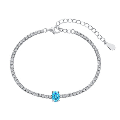 [Glimmer Jewelry]0.75カラット 絶妙なオーバルカット デイリーブレスレット