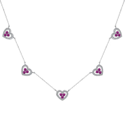 [Glimmer Jewelry]煌めく五つのハートネックレス