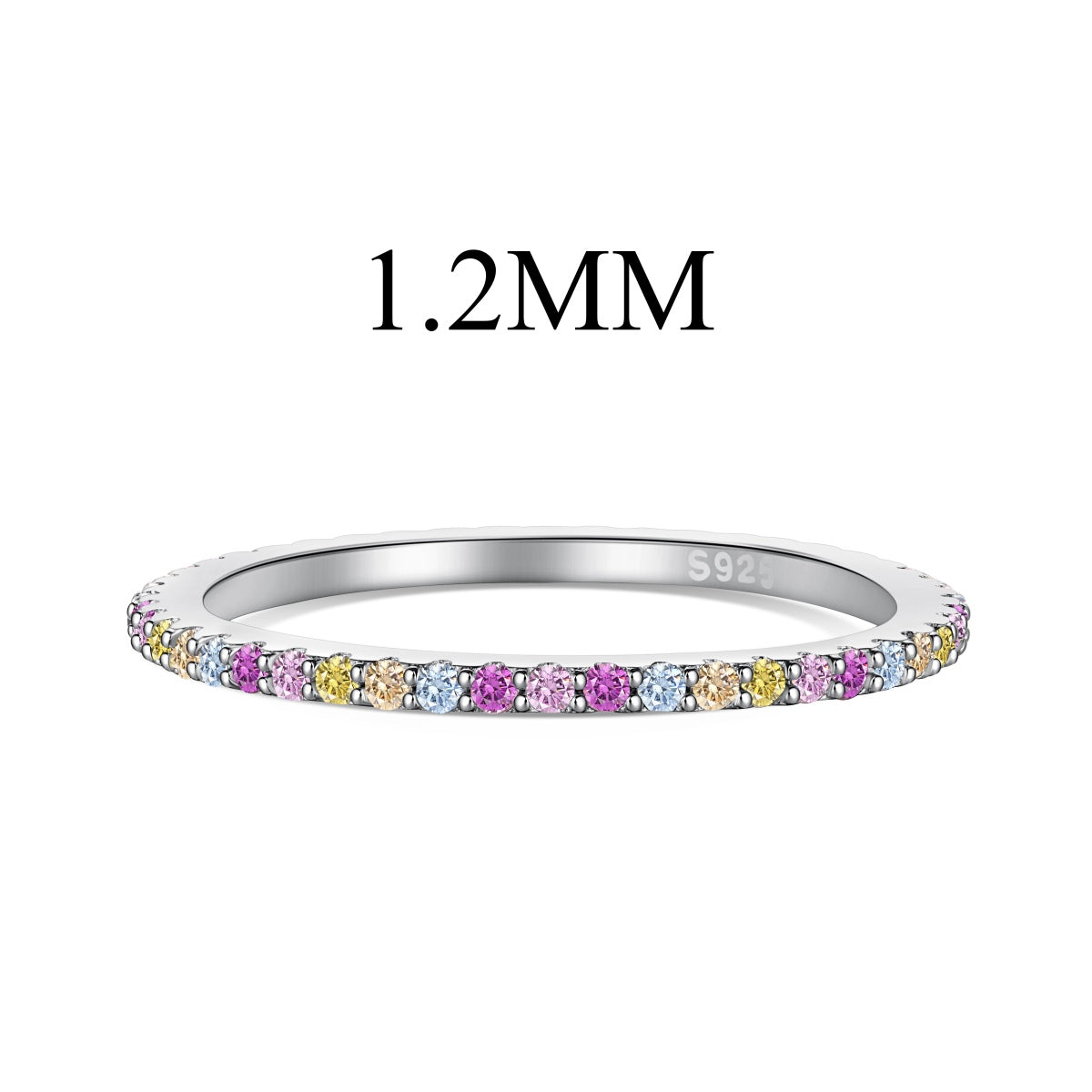 [Glimmer Jewelry] オーナメントカラーラウンドカットテニスリング