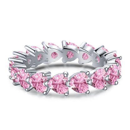 [Glimmer Jewelry]0.25カラット ラディアントロマンス ハートカット恋人指輪
