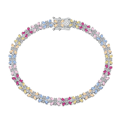 [Glimmer Jewelry]輝くカラフルなエメラルドカット パーティーブレスレット