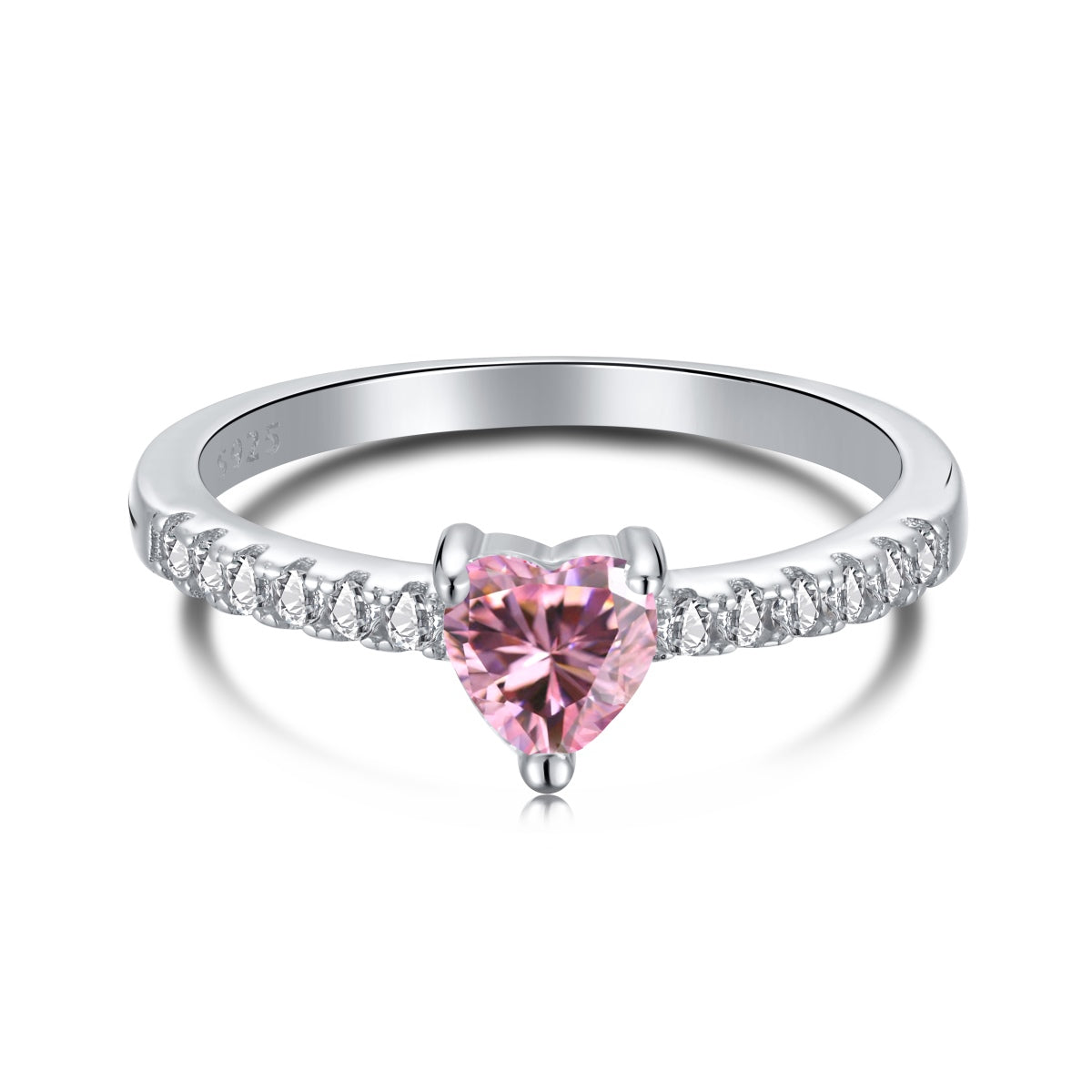 [Glimmer Jewelry]0.5カラット エタニティ 魅惑的なハート形恋人リング
