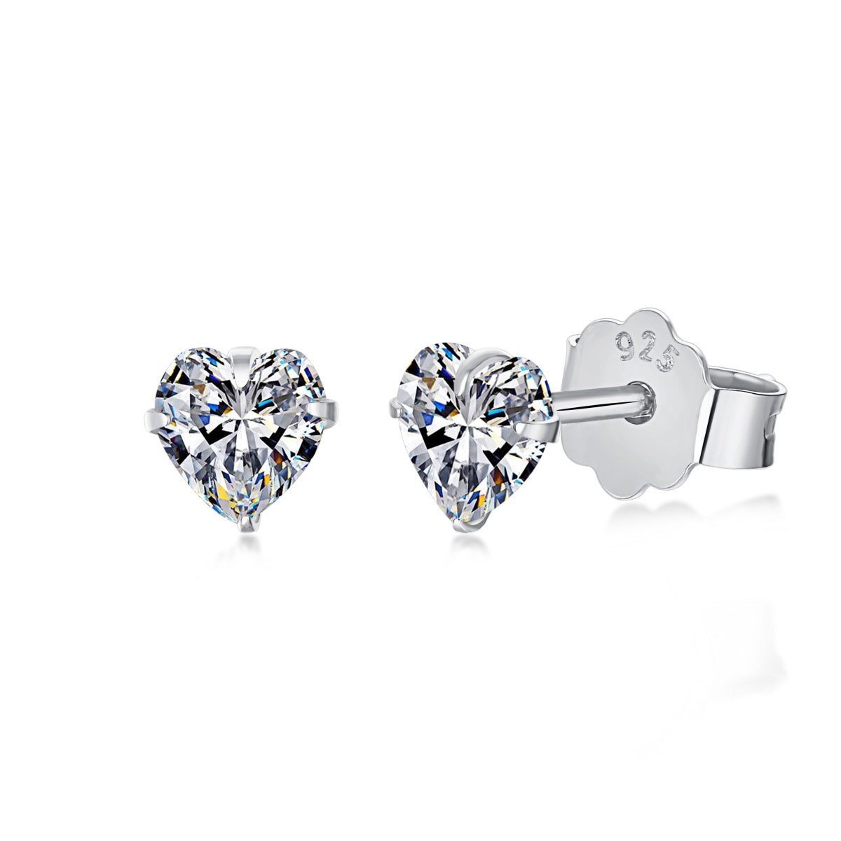[Glimmer Jewelry]Sparkling Heart Shaped Simple Earrings