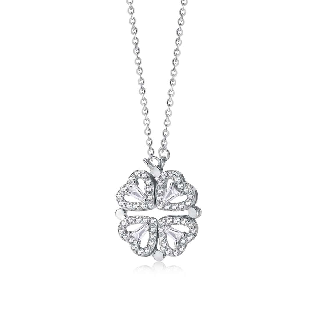 [Glimmer Jewelry]オーナメント ハートカットフラワー ネックレス