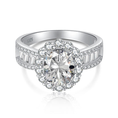 [Glimmer Jewelry]1.5カラット 華やかで魅力的なオーバルカットのバンケットリング