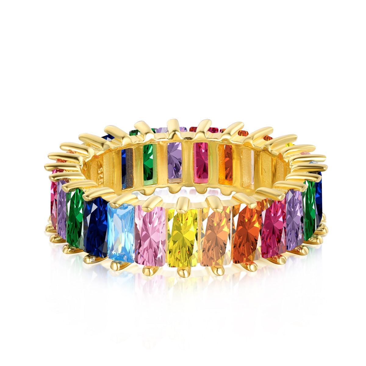 [Glimmer Jewelry]ユニークなカラフルラディアントカットリング