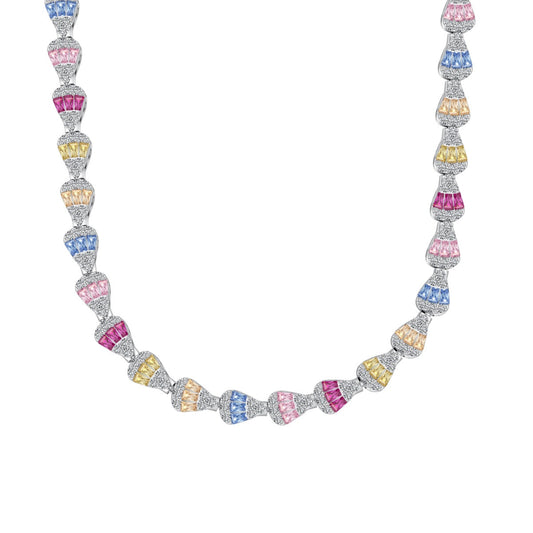 [Glimmer Jewelry]輝くカラフルなレインボーネックレス