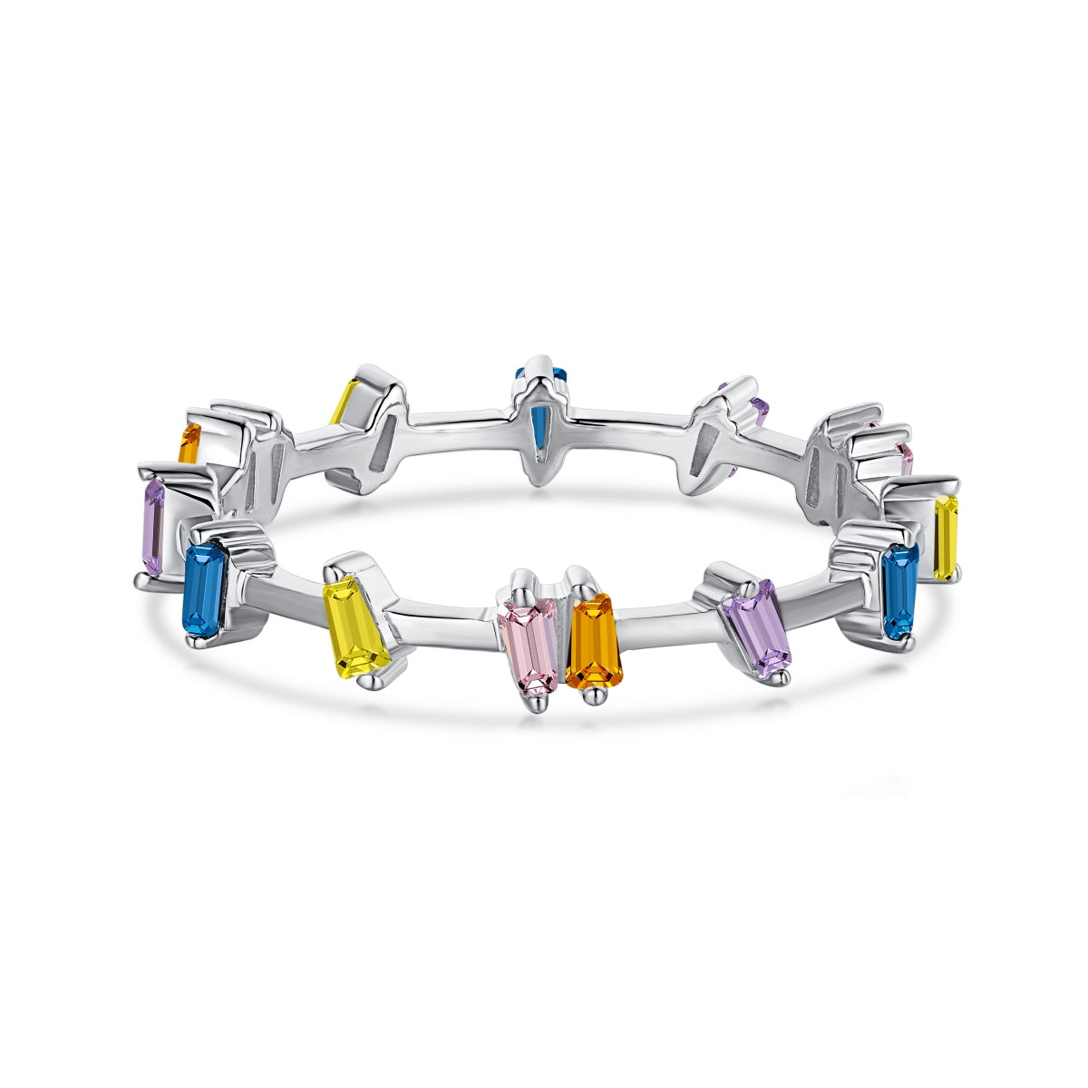 [Glimmer Jewelry]ユニークな台形カット デイリーリング