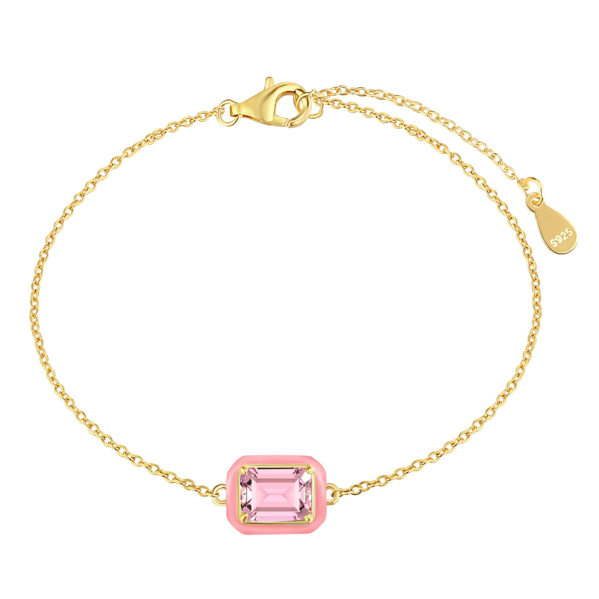 [Glimmer Jewelry]2.0カラット 煌めくカラフル エメラルドカット デイリーブレスレット
