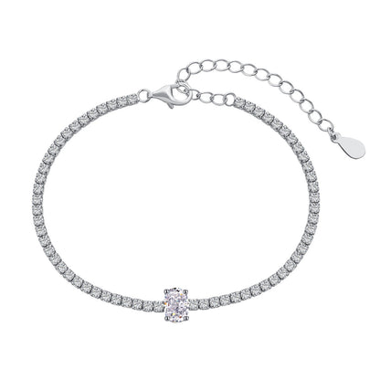 [Glimmer Jewelry]0.75カラット 絶妙なオーバルカット デイリーブレスレット