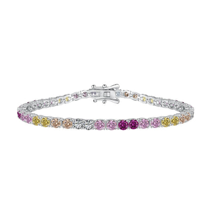 [Glimmer Jewelry]輝くカラフルなラウンドカット テニスブレスレット