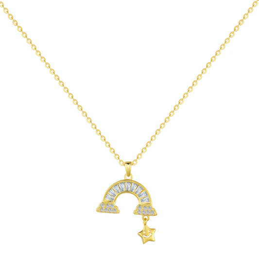 [Glimmer Jewelry]ユニークなレインボースターネックレス