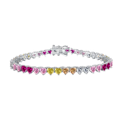 [Glimmer Jewelry]ゴージャスなカラフルロマンチックハート型ラバーブレスレット
