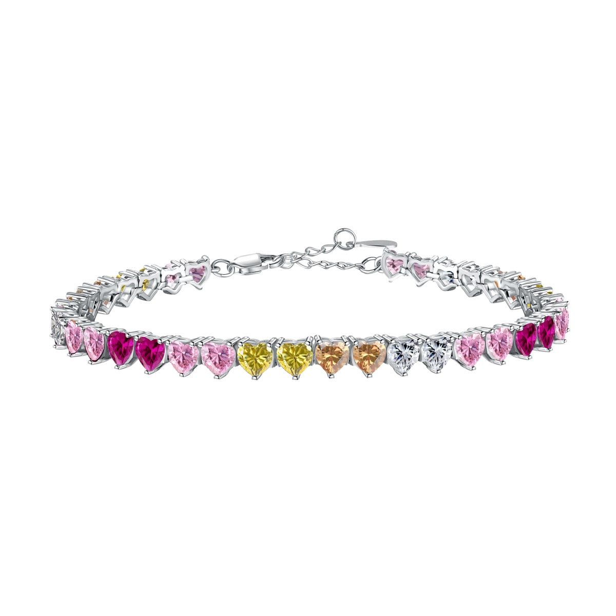 [Glimmer Jewelry]ゴージャスなカラフルロマンチックハート型ラバーブレスレット