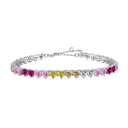 [Glimmer Jewelry]ゴージャスなカラフルロマンチックハート型ラバーブレスレット