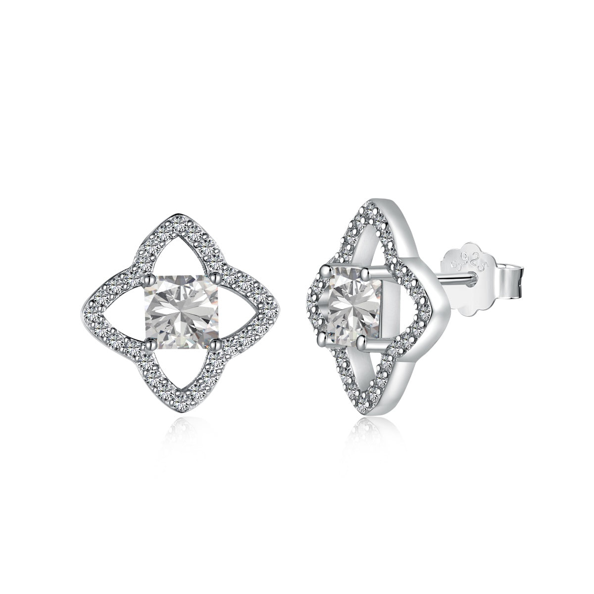 [Glimmer Jewelry]エレガント スターシェイプ プリンセスカット デイリーピアス