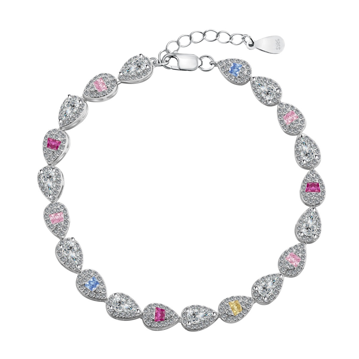 [Glimmer Jewelry]0.25カラット ラディアント ウォータードロップ型 デイリーブレスレット