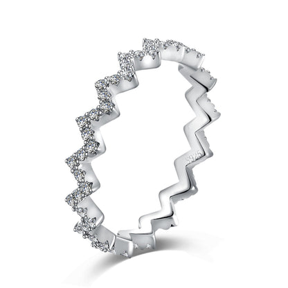 [Glimmer Jewelry]繊細な魅惑の波形デイリーリング