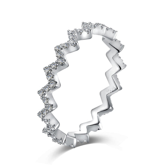 [Glimmer Jewelry]繊細な魅惑の波形デイリーリング
