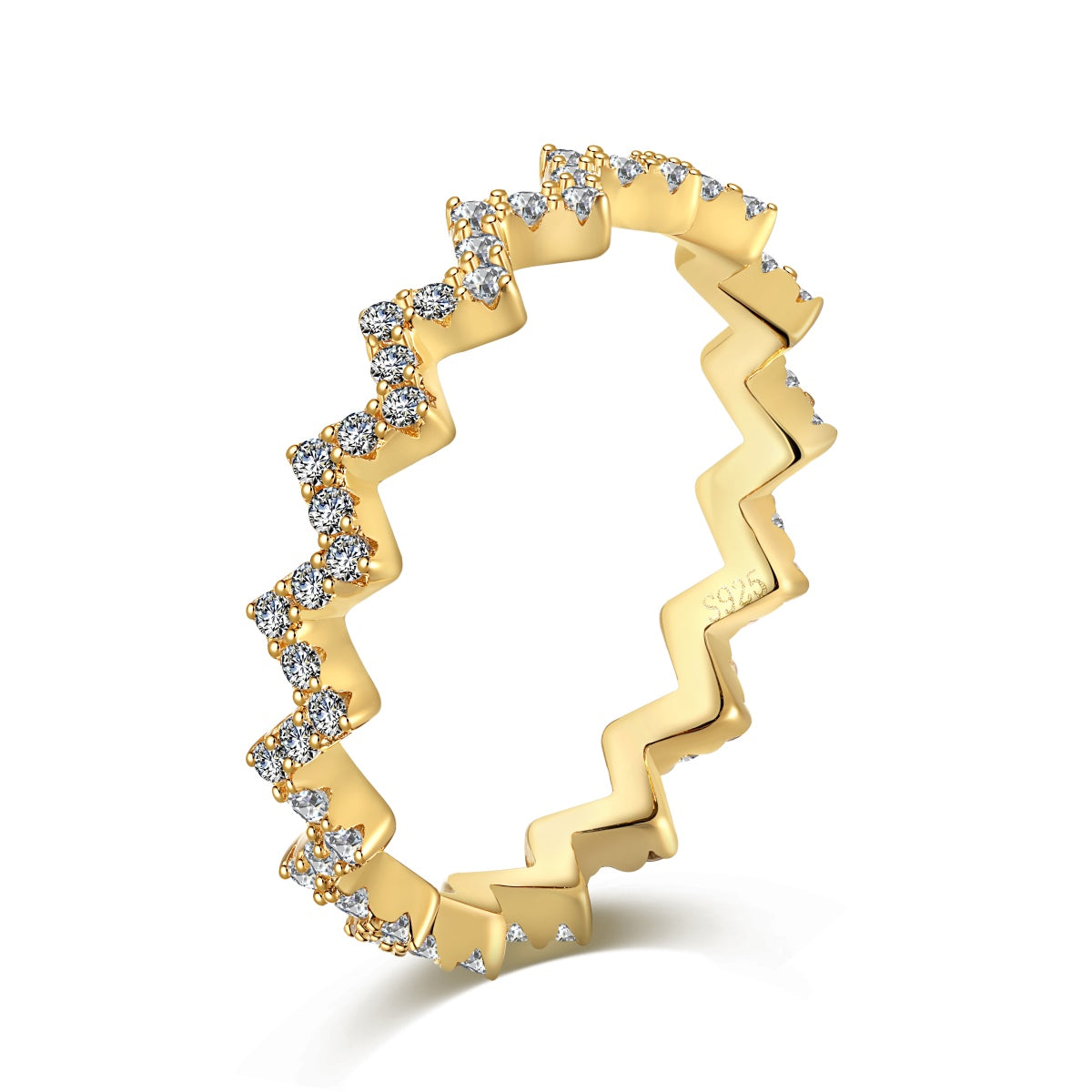 [Glimmer Jewelry]繊細な魅惑の波形デイリーリング