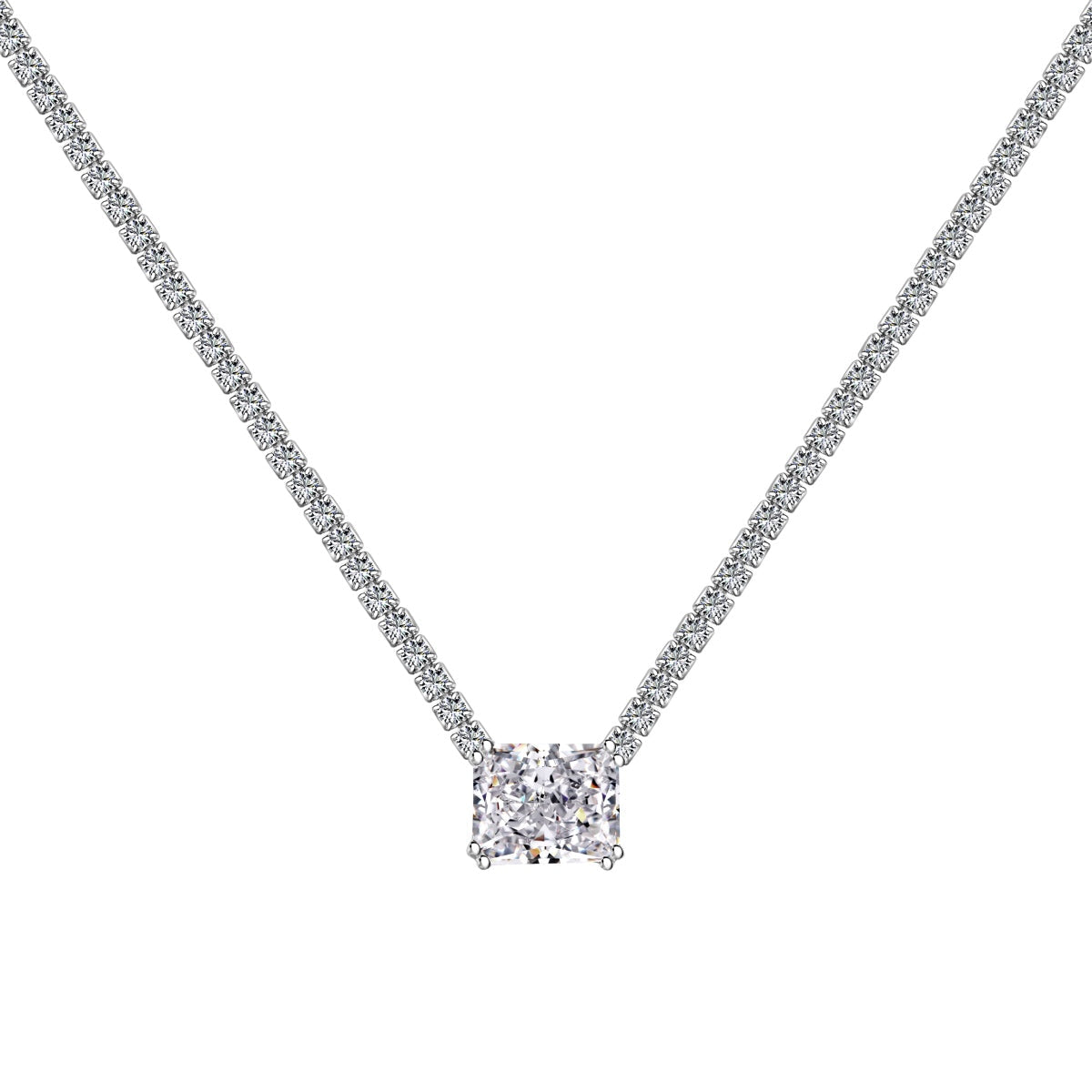 [Glimmer Jewelry]4.0カラット エレガントラディアントカットネックレス