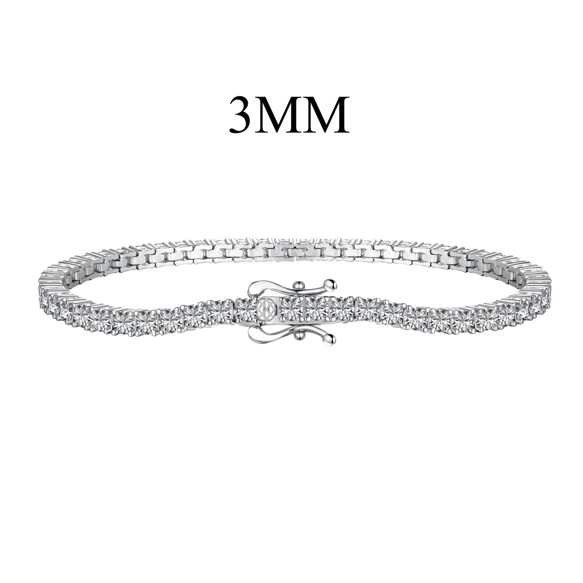 [Glimmer Jewelry]繊細で魅力的なラウンドカットテニスブレスレット