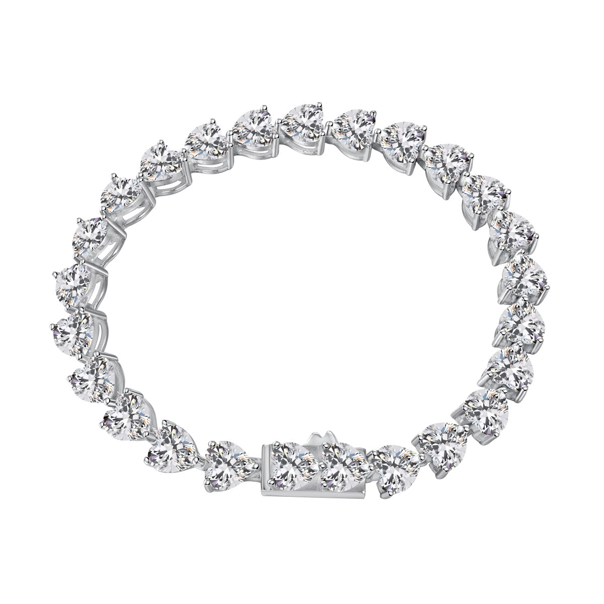 [Glimmer Jewelry]0.75カラット エレガント ロマンチック ハート型 ラバーブレスレット