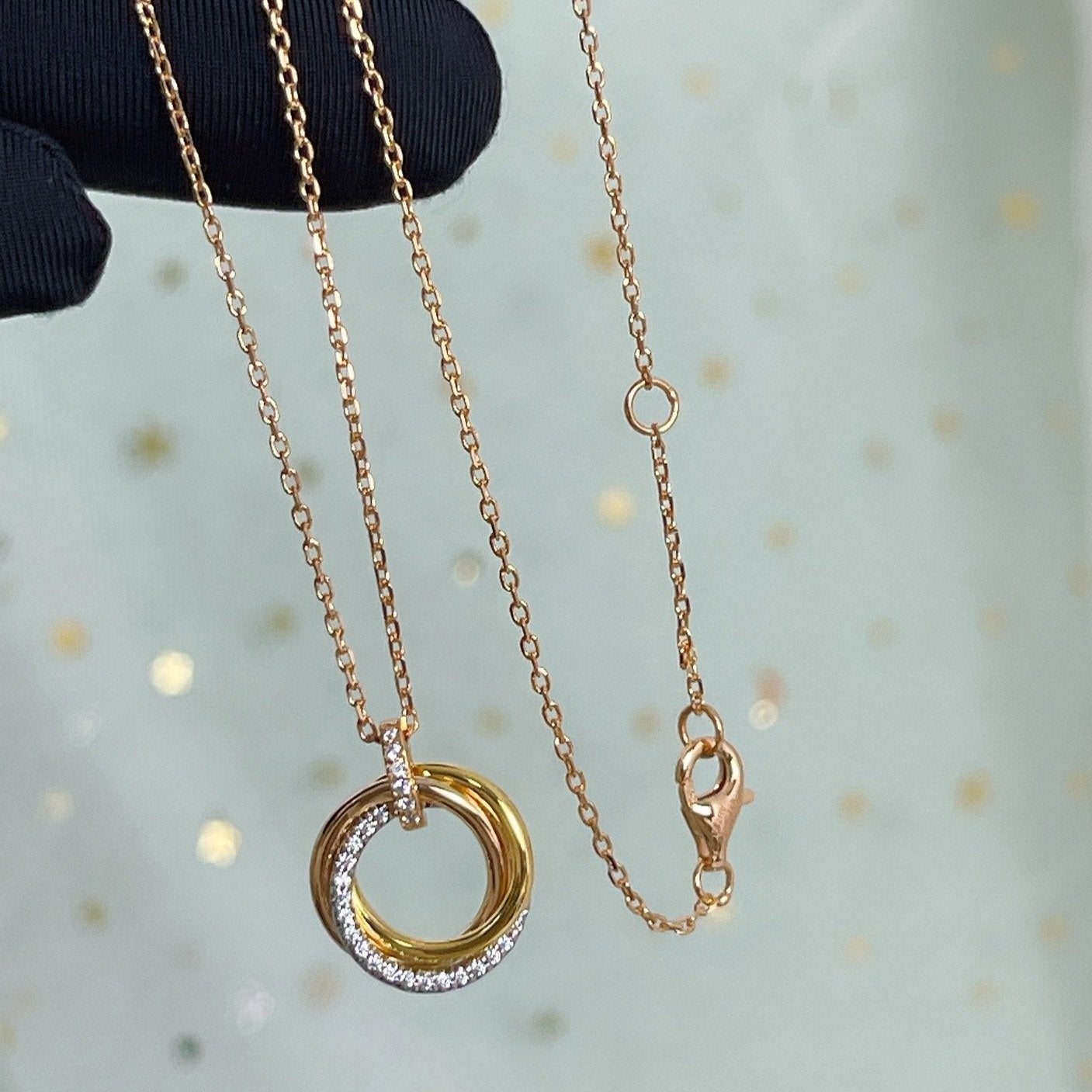 [Glimmer]トリニティ ネックレス シルバー ゴールド ピンクゴールド ダイヤモンド