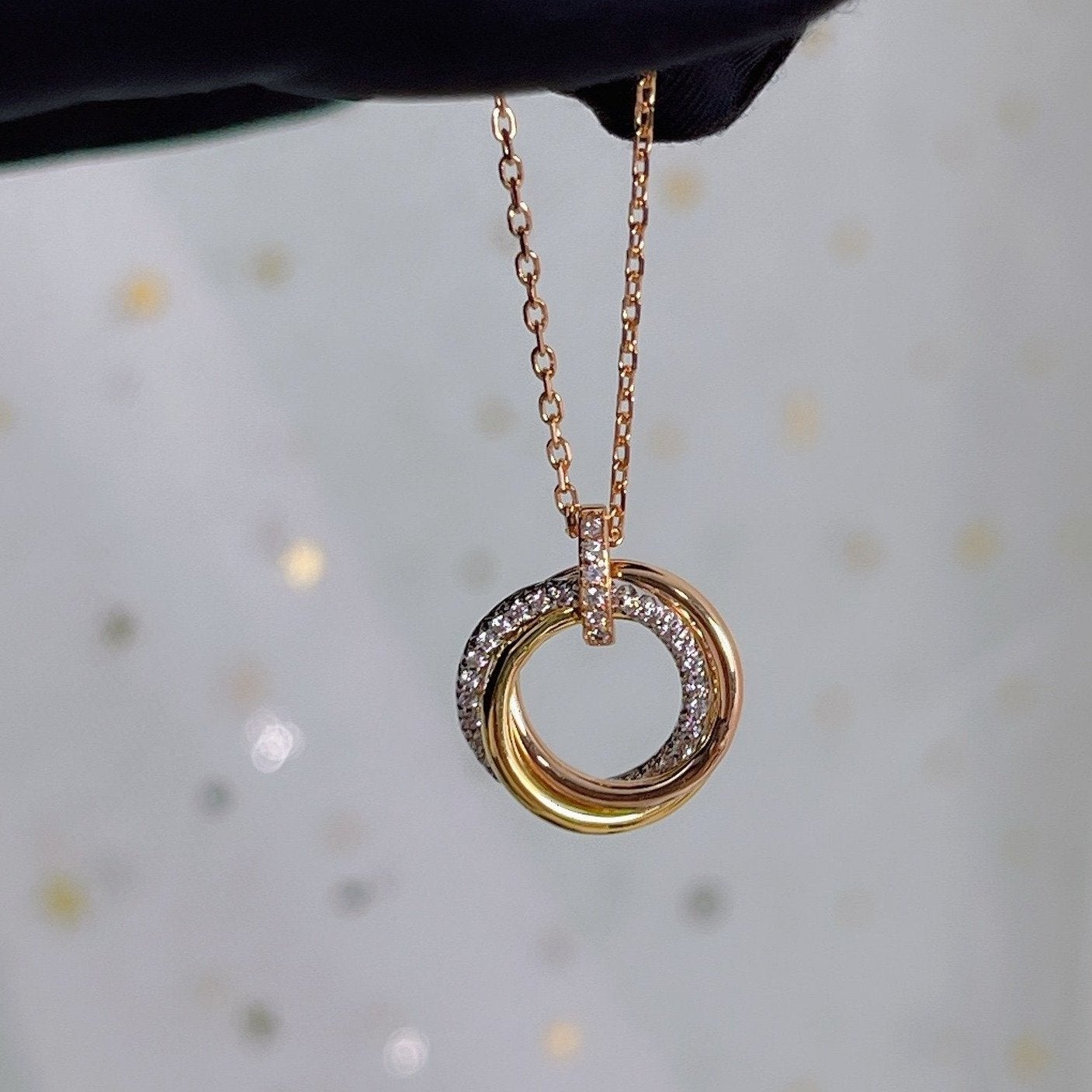 [Glimmer]トリニティ ネックレス シルバー ゴールド ピンクゴールド ダイヤモンド