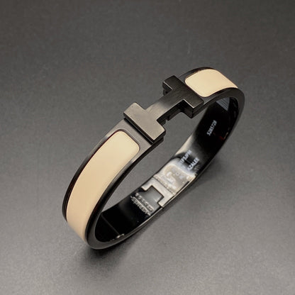 [Glimmer]H ブレスレット 12MM ブラック ベージュ セラミック
