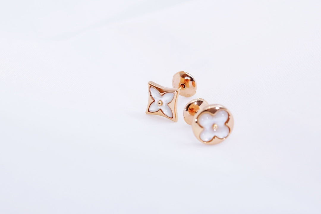 [Glimmer]STAR AND SUN ピンクゴールド MOP スタッドピアス