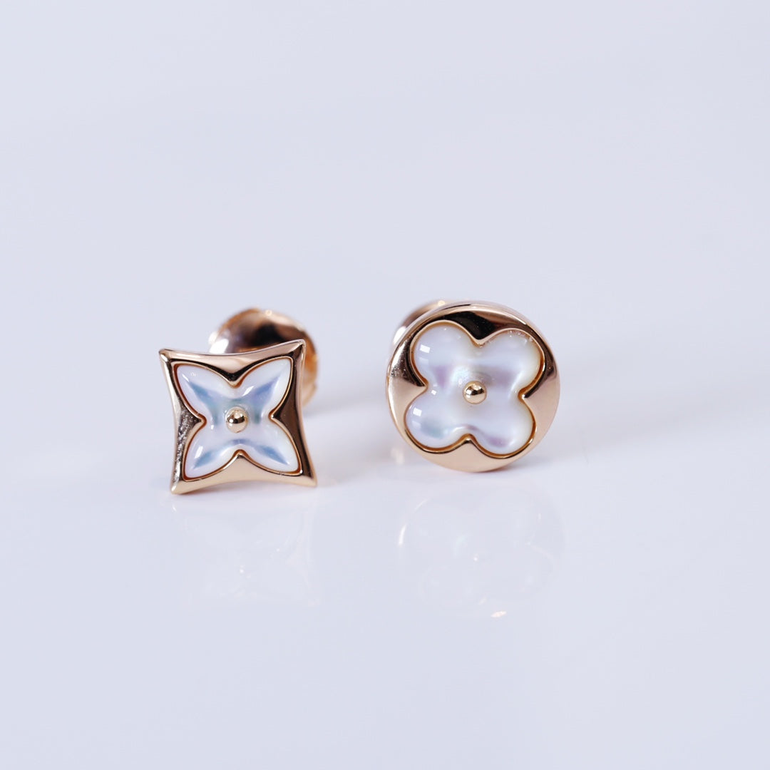 [Glimmer]STAR AND SUN ピンクゴールド MOP スタッドピアス