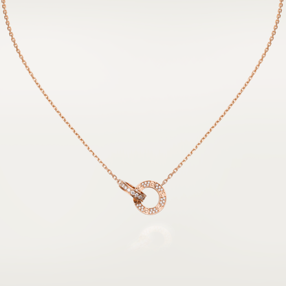 [Glimmer]LOVE 7.6MMネックレス グリマー ゴールド＆シルバー フルダイヤモンド
