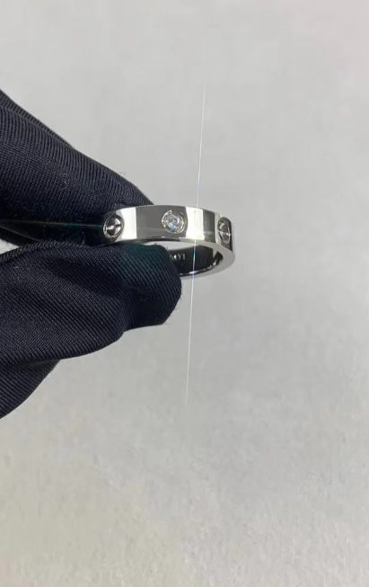 [グリマー]ラブリング 4MM 1ダイヤモンド シルバー