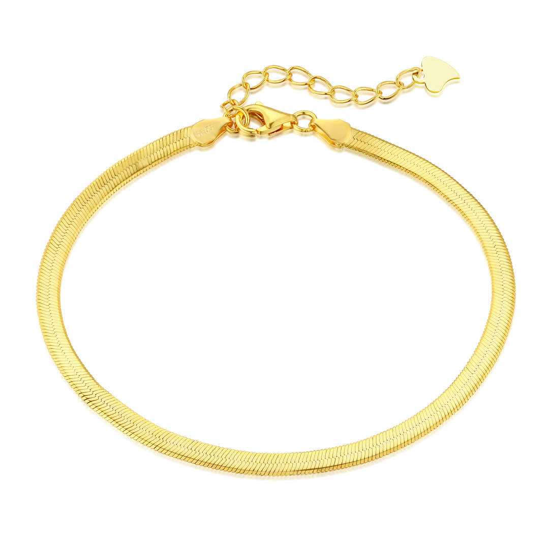 [Glimmer Jewelry]平型スネークボーンチェーンブレードネックレス