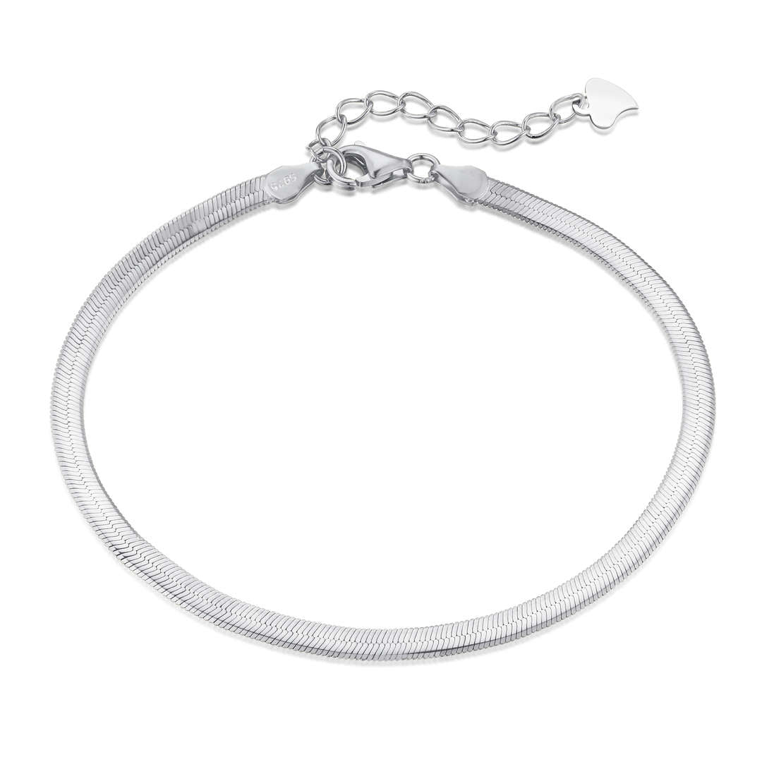 [Glimmer Jewelry]平型スネークボーンチェーンブレードネックレス