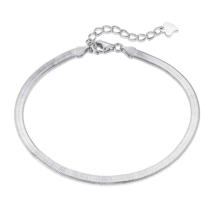 [Glimmer Jewelry]平型スネークボーンチェーンブレードネックレス