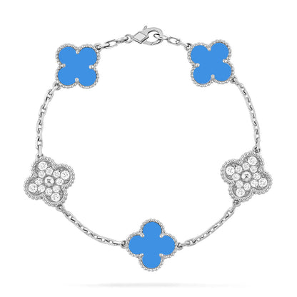 [Glimmer] CLOVER 5 MOTIF BLUE AGATE BRACELET COLLECTION