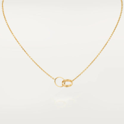 [Glimmer]LOVE NECKLACE ダブルリング ゴールド