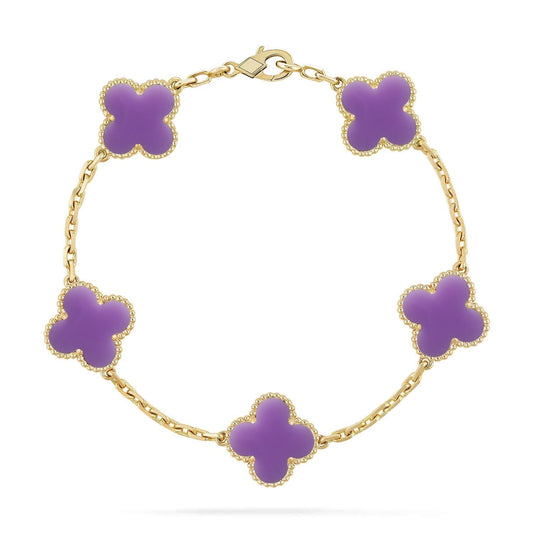 [Glimmer]CLOVER 5 MOTIF LIGHT PURPLE BRACELET COLLECTION