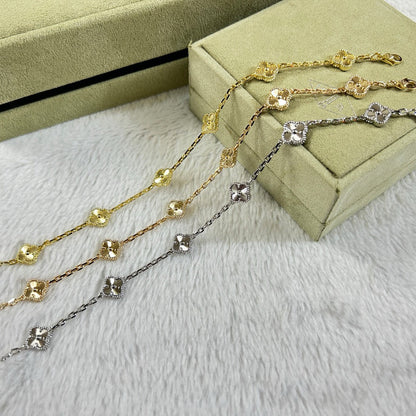 [グリマー]クローバー 6モチーフ ダイヤモンド ブレスレット