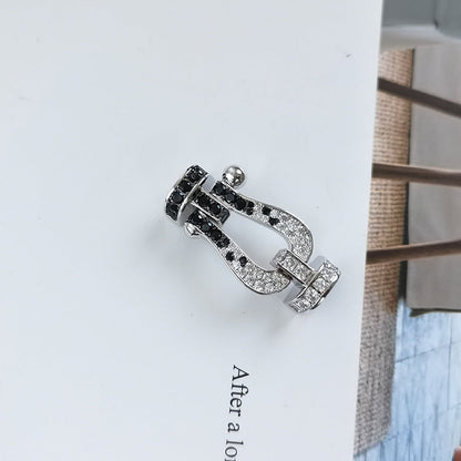 [Glimmer]FORCE LARGE HORSESHOE BLACK WHITE DIAMOND BRACELET Glimmer GOLD