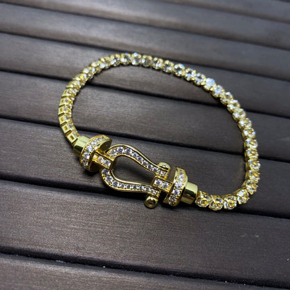 [Glimmer]FORCE  HORSESHOE  DIAMOND TENNIS BRACELET