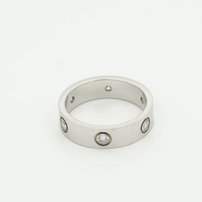 [Glimmer]ラブリング 5.5MM 6ダイヤモンド シルバー