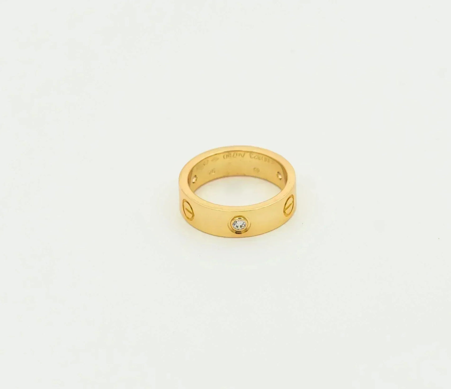 [グリマー]ラブリング 5.5MM 3ダイヤモンド ゴールド