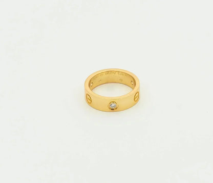 [グリマー]ラブリング 5.5MM 3ダイヤモンド ゴールド
